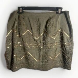 NWT Jennifer Lopez Woman's 12 Mini Skirt  Green Gold Sequined.  ‎  N